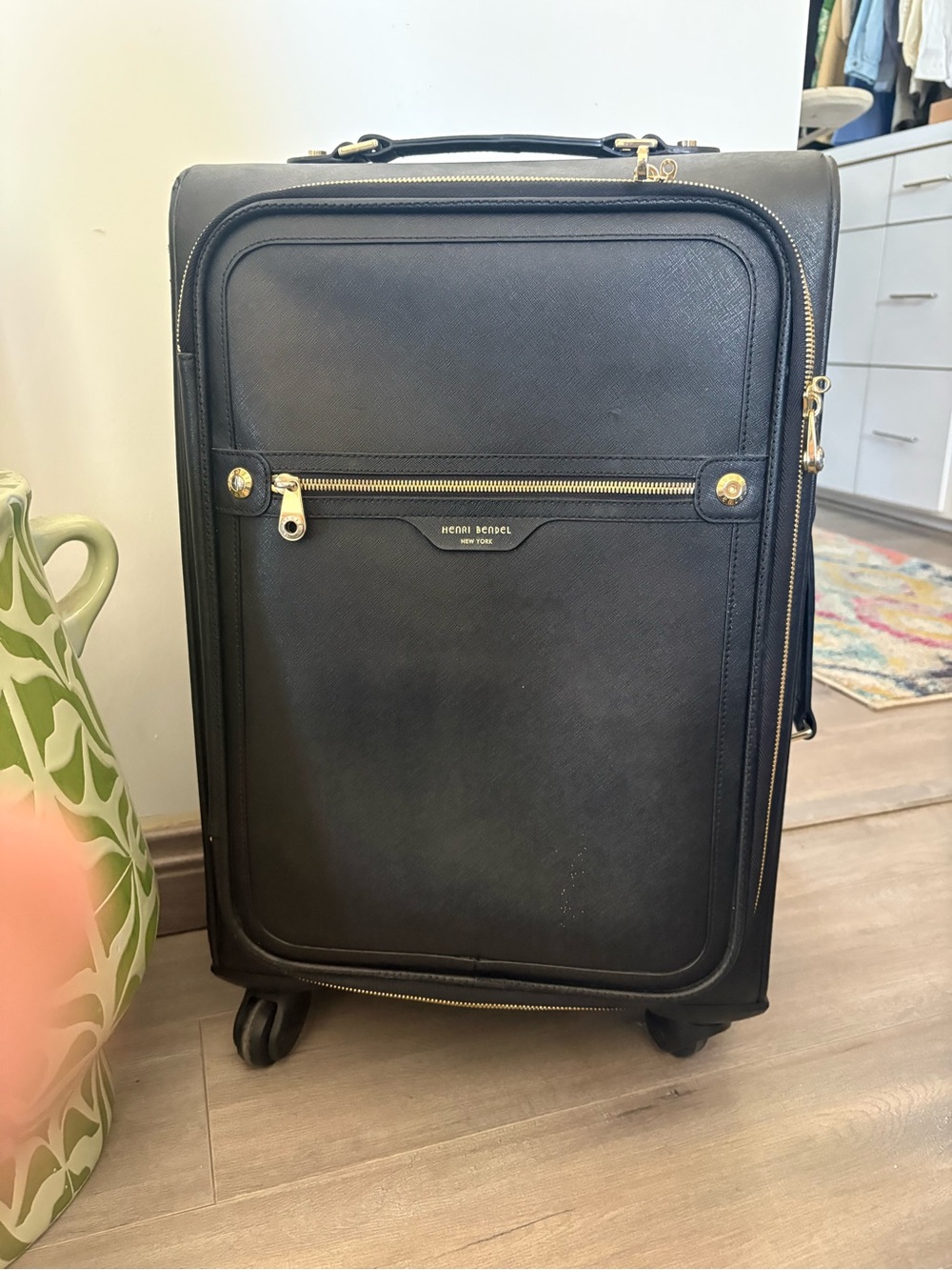 Henri Bendel  Black Rolling Carry-On - Sleek Men's Travel Bag